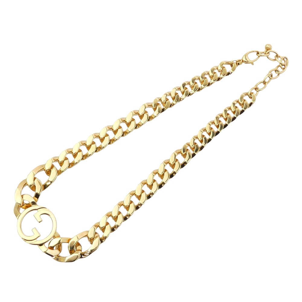 GUCCI グッチ ネックレス 774555 I4600 BLONDIE CHAIN NECKLACE インターロッキング G チェーン ネックレス ゴールド系【中古】