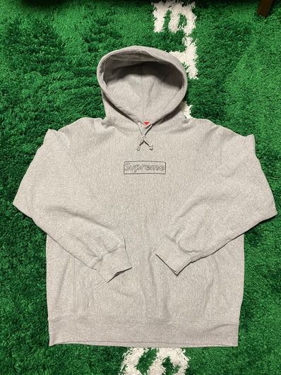 Supreme KAWS Chalk Logo Hooded Sweatshirt "Grey"(2021)