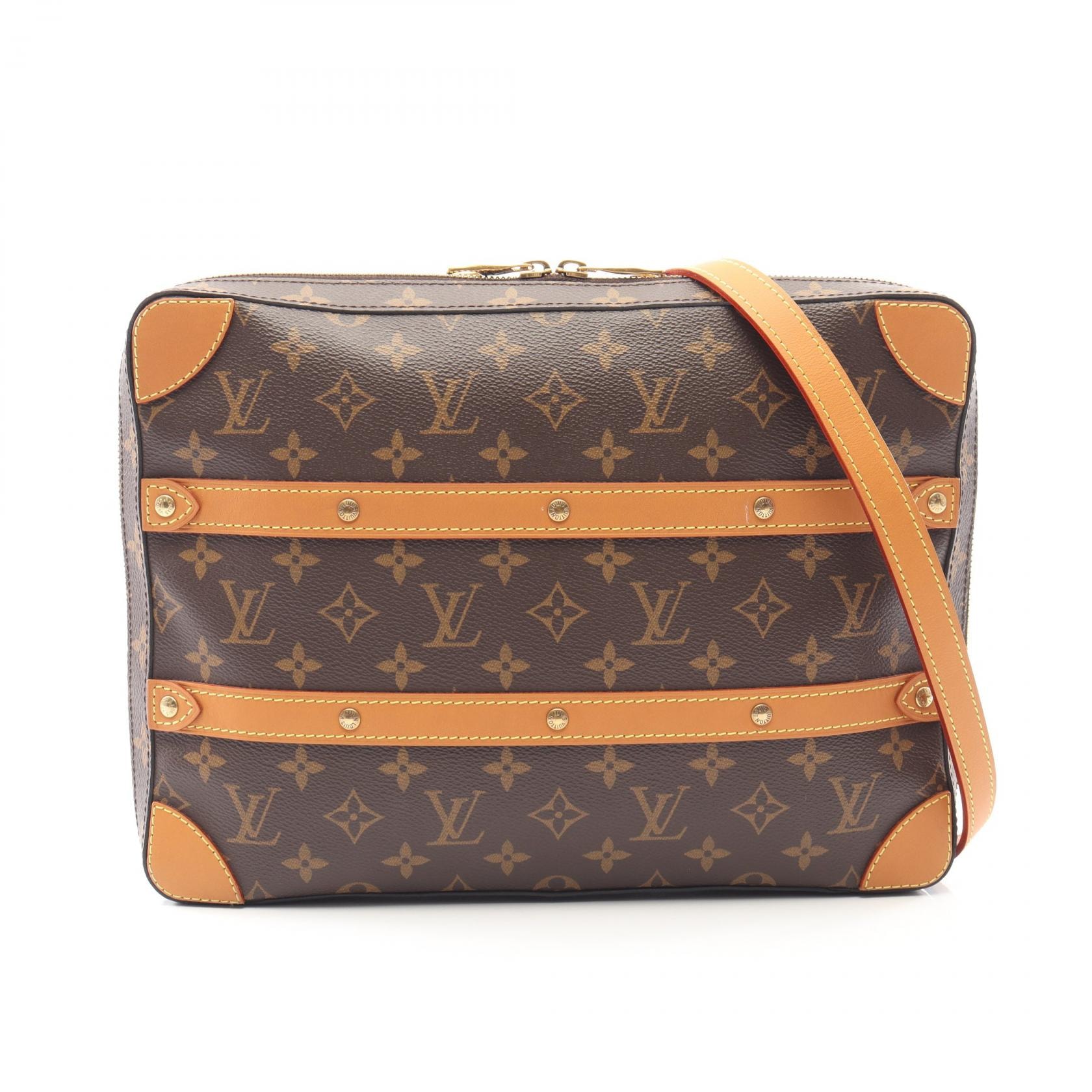 ルイ・ヴィトン LOUIS VUITTON ソフトトランク メッセンジャー MM レガシー ショルダーバッグ バッグ PVCコーティングキャンバス レザー モノグラム レディース ブラウン系 M44754 【中古】