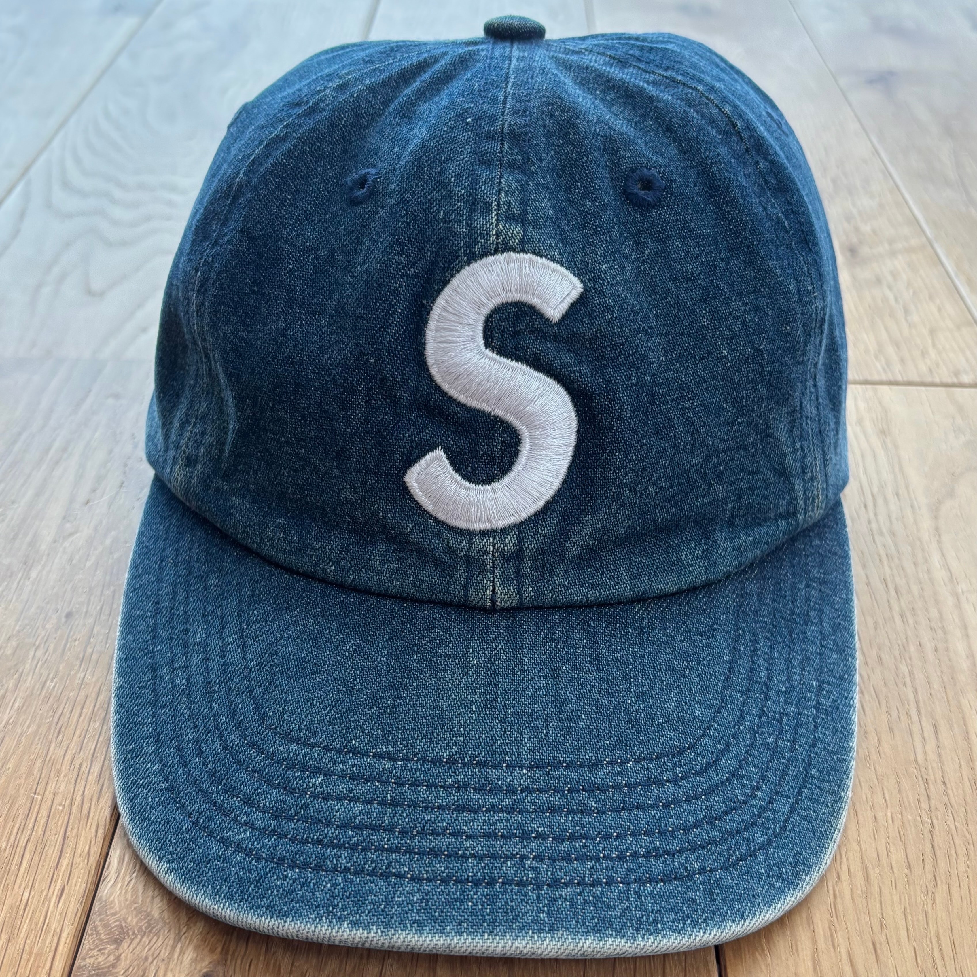 Supreme Washed Denim S Logo 6-Panel (17SS) "Blue"