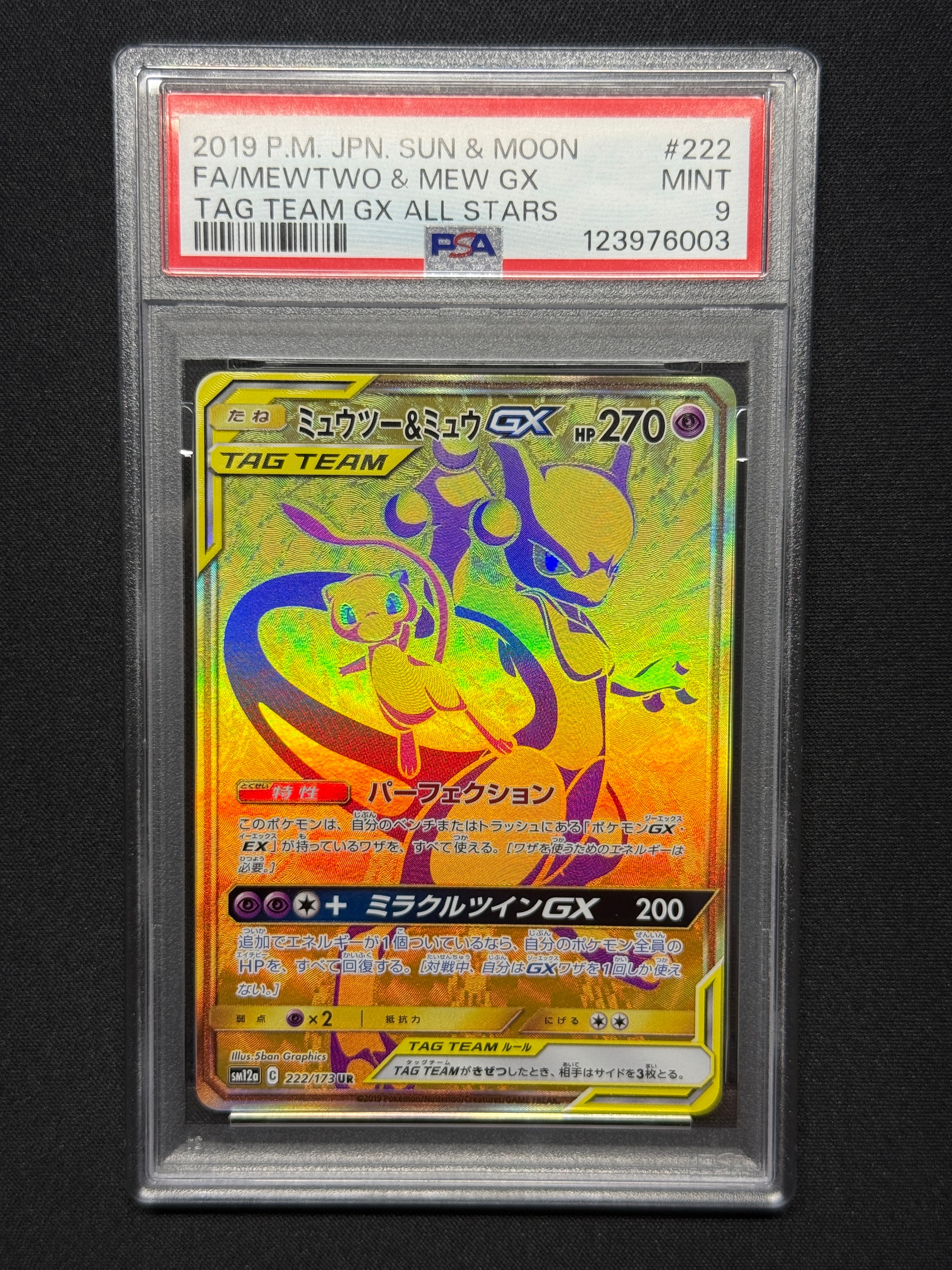 ミュウツー&ミュウGX UR[SM12a 222/173](ハイクラスパック「TAG TEAM GX タッグオールスターズ」)