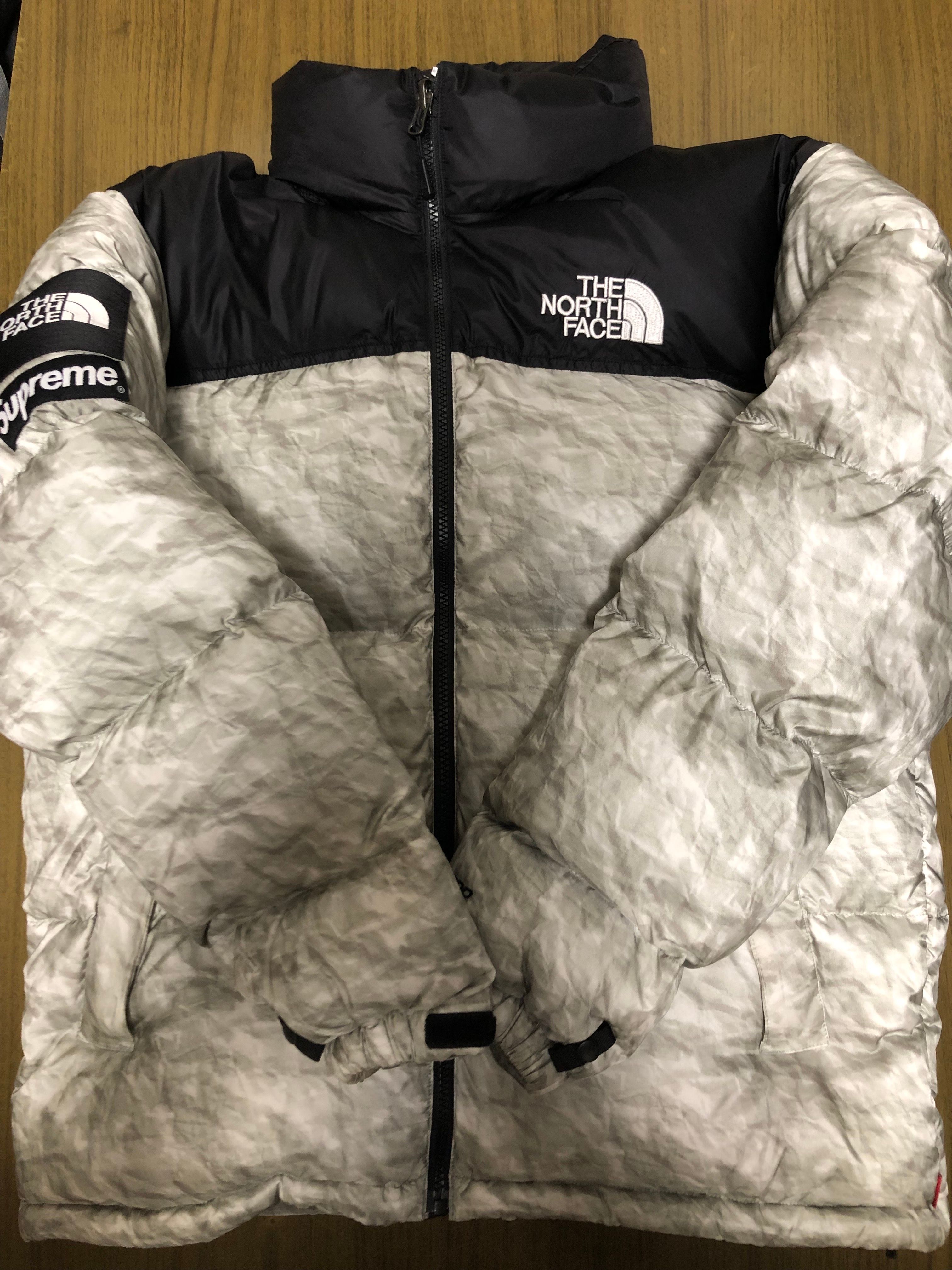 Supreme x The North Face Nuptse Jacket "White Paper Print"