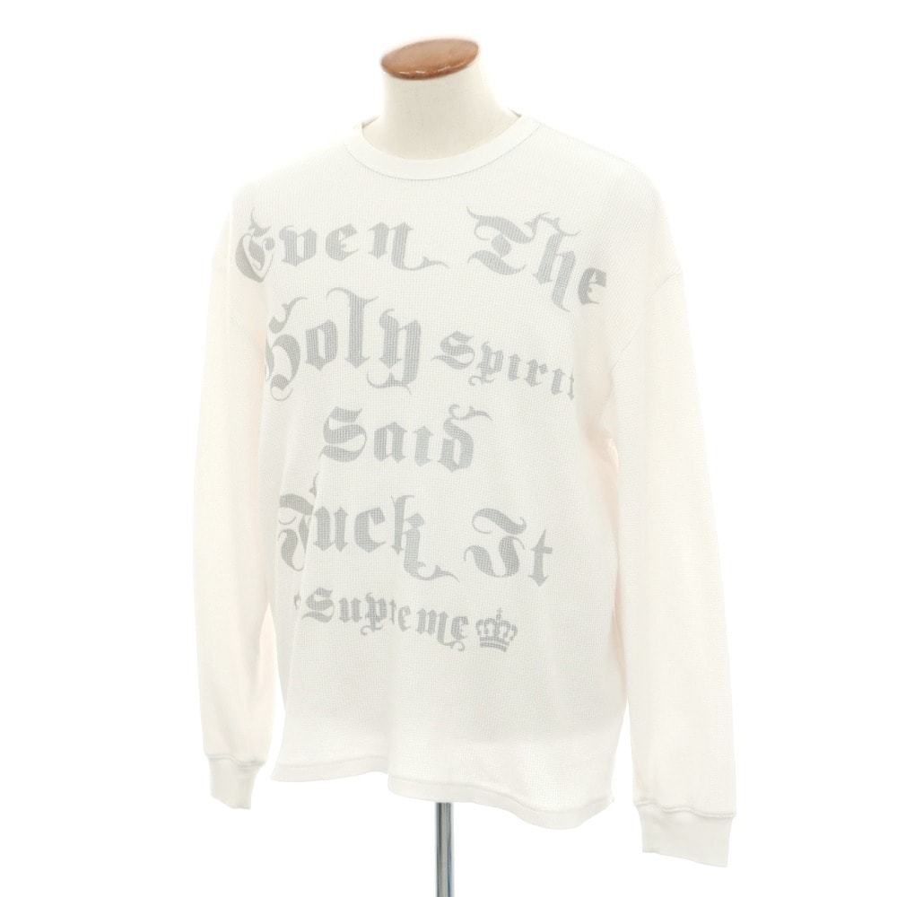 【中古】シュプリーム Supreme 2025年秋冬 Angel Thermal コットンポリエステル サーマル 長袖Tシャツ ホワイトxネイビー【サイズM】【メンズ】