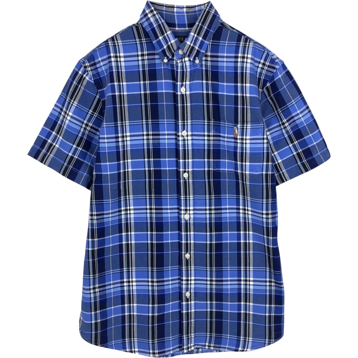 古着 ラルフローレン Ralph Lauren POLO RALPH LAUREN CLASSIC FIT 半袖 ボタンダウン チェックシャツ メンズL相当/eaa633146