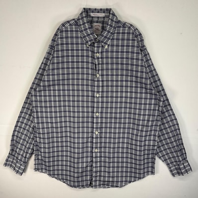 古着 ブルックスブラザーズ Brooks Brothers 長袖シャツ 胸ポケ MADISON ボタンダウン L ネイビー系 チェック メンズ