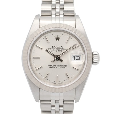 ロレックス ROLEX デイトジャスト P番 腕時計 時計 K18WG(ホワイトゴールド) ステンレススチール レディース シルバー系 バー 79174 【中古】