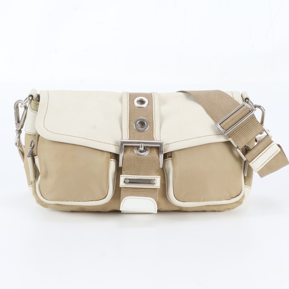 ■美品 プラダ テスート ナイロントライアングルロゴショルダーバッグ