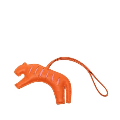 エルメス ルールー タイガー バッグチャーム オレンジ ピンク アニョーミロ レディース HERMES 【中古】