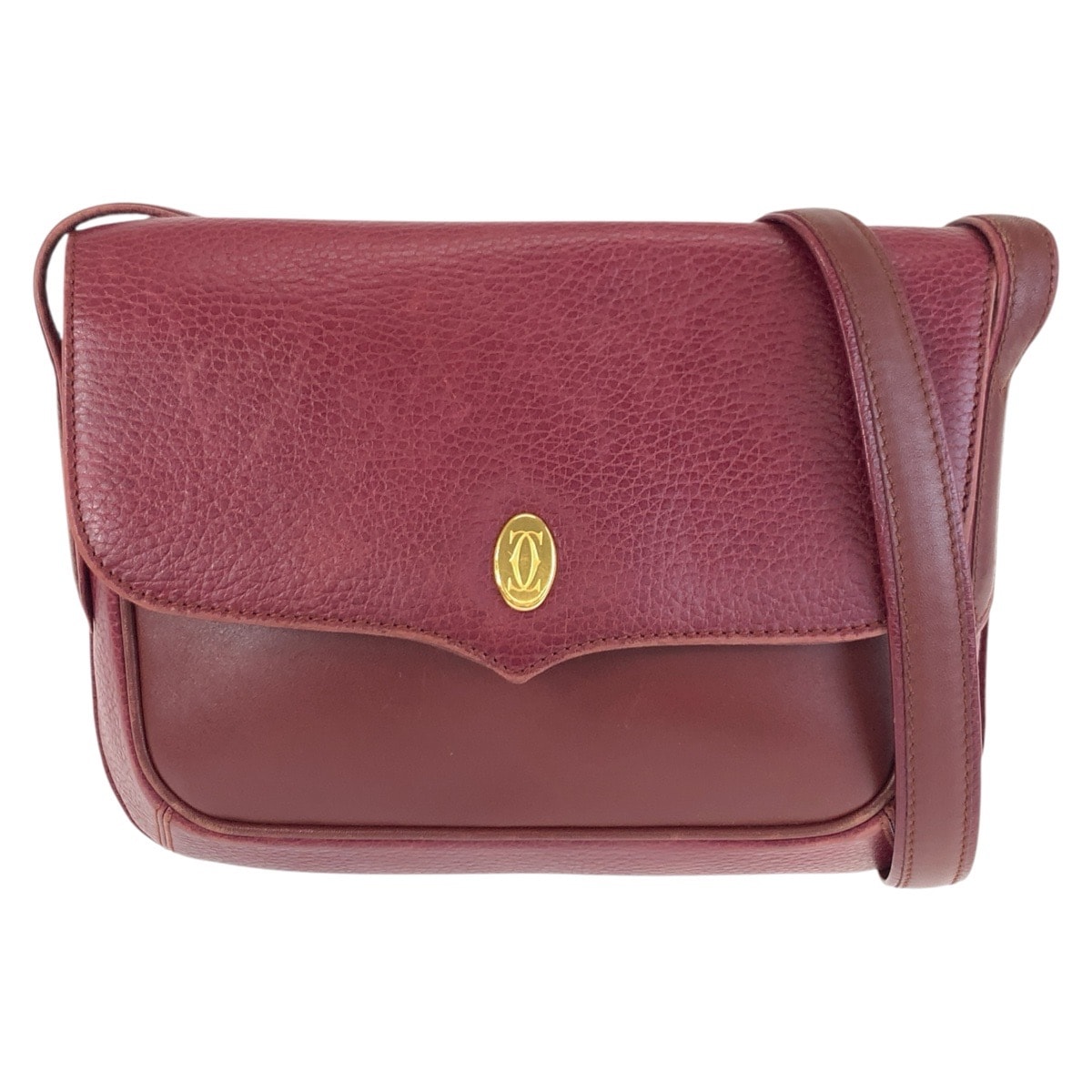 美品 CARTIER カルティエ マストライン ボルドー ゴールド金具 レザー ショルダーバッグ ポシェット 603759 【中古】