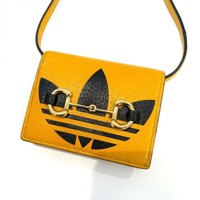 GUCCI × adidas コラボ ホースビット ミニショルダー 二つ折り財布 イタリア製 鑑定済み 正規品 グッチ アディダス