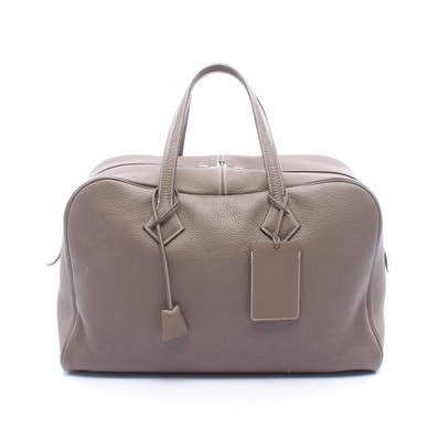 エルメス HERMES ヴィクトリア43 ボストンバッグ バッグ レザー トリヨンクレマンス トリヨンクレマンス エトゥープ □P刻印(2012年製造) レディース グレー系 【中古】