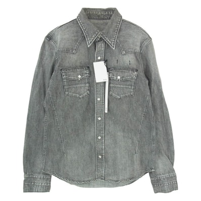 NUMBER(N)INE ナンバーナイン 10AW ウエスタン デニムシャツ グレー系 ブラック系 3【中古】