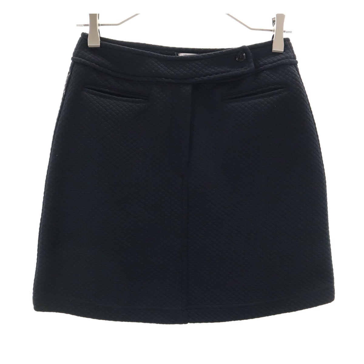 美品 ARMANI JEANS アルマーニジーンズ イタリア製 ミニ丈 キルティングスカート USA6 ブラック
