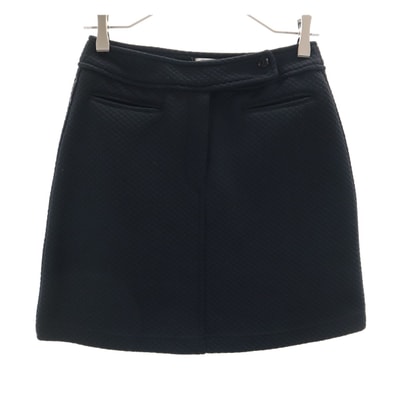 美品 ARMANI JEANS アルマーニジーンズ イタリア製 ミニ丈 キルティングスカート USA6 ブラック