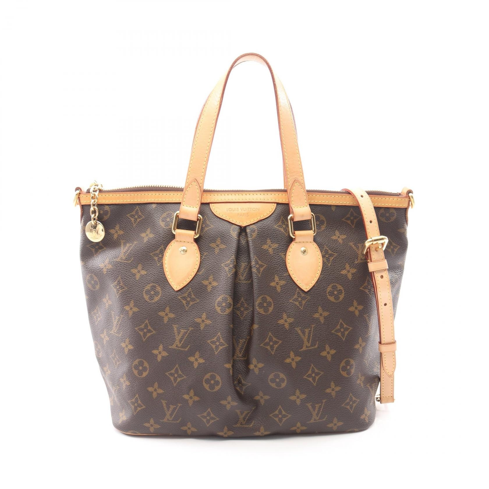 ルイ・ヴィトン LOUIS VUITTON パレルモPM モノグラム 2WAY ハンドバッグ バッグ PVCコーティングキャンバス レザー レディース ブラウン系 M40145 【中古】