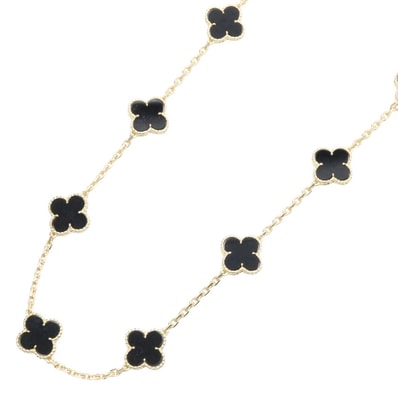 ヴァンクリーフ&アーペル Van Cleef & Arpels ヴィンテージアルハンブラ 20モチーフ ネックレス ネックレス ジュエリー K18(イエローゴールド) オニキス レディース ゴールド系 / ブラック系 【中古】