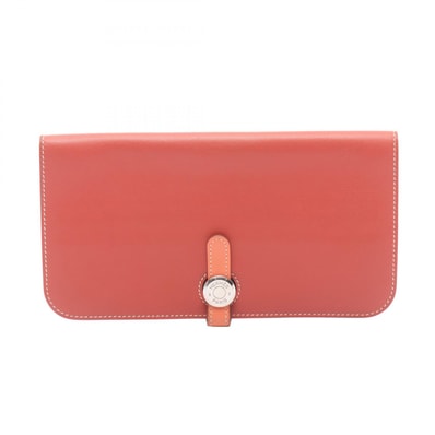 エルメス HERMES ドゴンロング 二つ折り長財布 財布 レザー カーフ(牛革) ヴォースイフト ヴォースイフト サンギーヌ □Q刻印(2013年製造) レディース ボルドー系 / ピンク系 【中古】