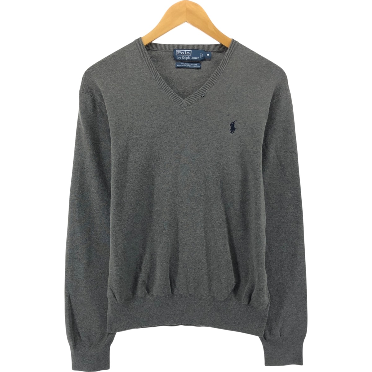 古着 ラルフローレン Ralph Lauren POLO by Ralph Lauren Vネック ピマコットンニットセーター メンズM相当/eaa546647