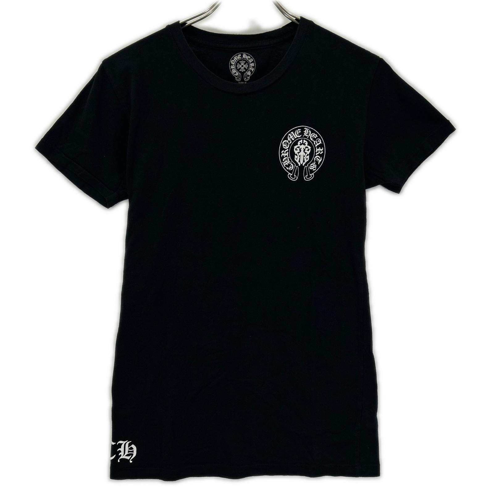 クロムハーツ ブラック アメリカンフラッグ 星条旗 スクロールラベル 半袖Tシャツ M