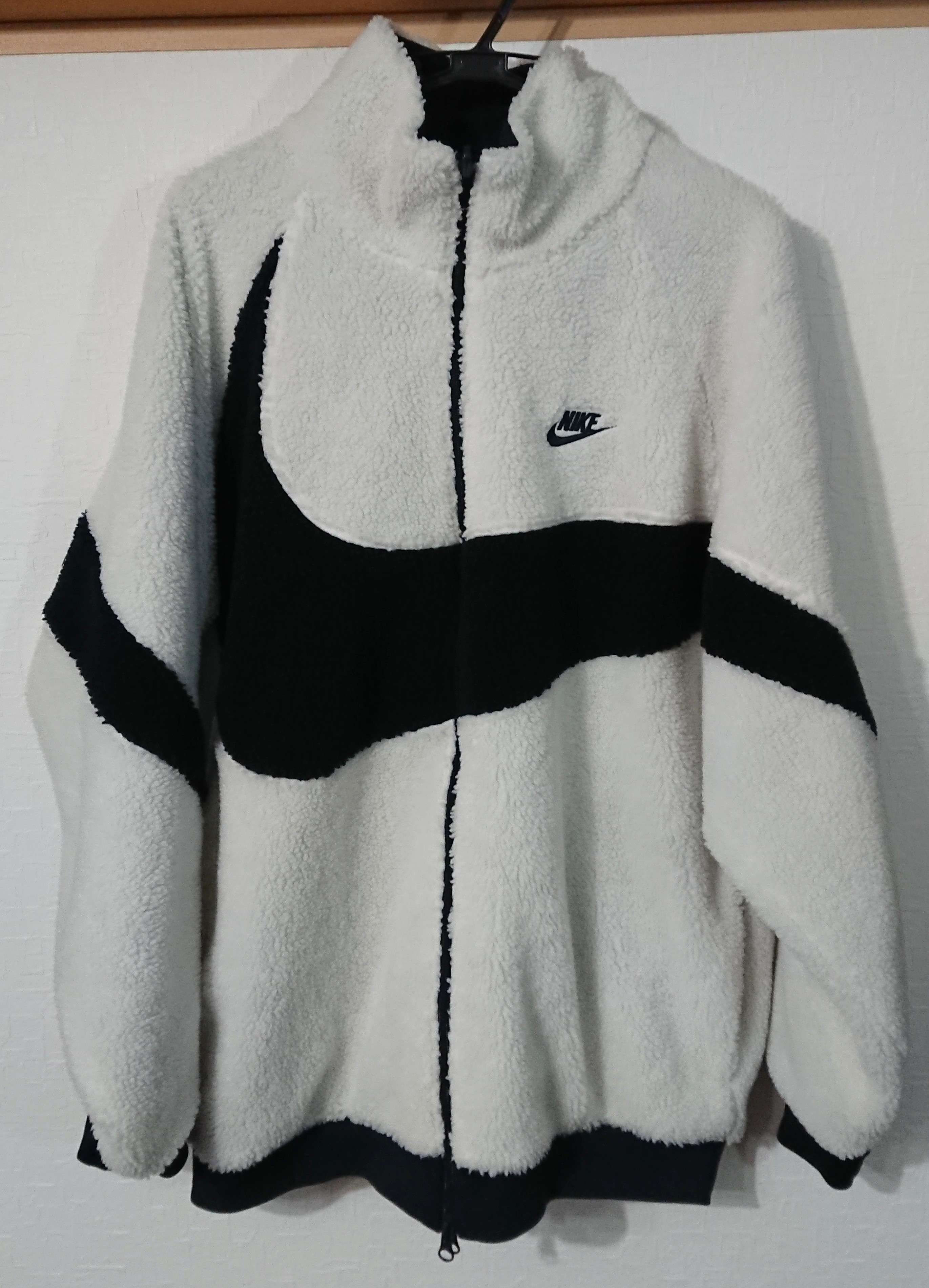 Nike Big Swoosh Reversible Boa Jacket "Sail/Dark Obsidian"