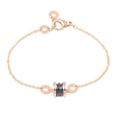 ブルガリ BVLGARI B-zero1 ビーゼロワン エレメントブレスレット ブレスレット アクセサリー K18PG(ピンクゴールド) セラミック レディース ゴールド系 / ブラック系 【中古】