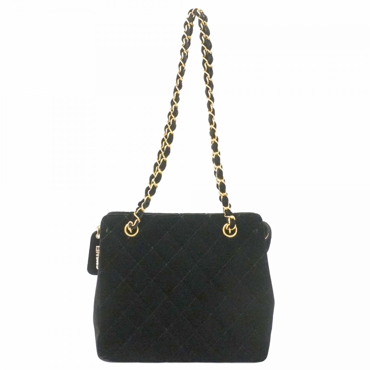【6da0072】シャネル ショルダーバッグ マトラッセ チェーンショルダー スウェード ブラック ゴールド金具【中古】レディース