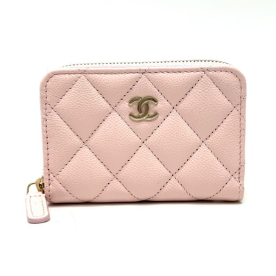 シャネル CHANEL クラシック ジップ コインパース AP0216 マトラッセ 小銭入れ 財布 コインケース キャビアスキン ピンク 未使用