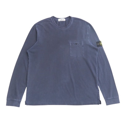 ■美品■STONE ISLAND ストーンアイランド カットソー サイズ3XL クルーネック 長袖 ロゴ ワッペン ポケT 厚手 ブランド古着【中古】20250613/RA5071