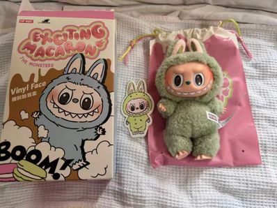 POP MART THE MONSTERS (LABUBU) Exciting Macaron Plush Series GREEN GRAPE