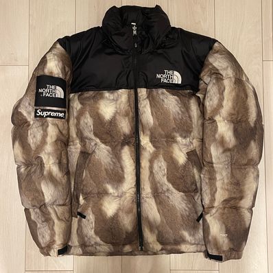 Supreme x The North Face Fur Print Nuptse Jacket "Brown"