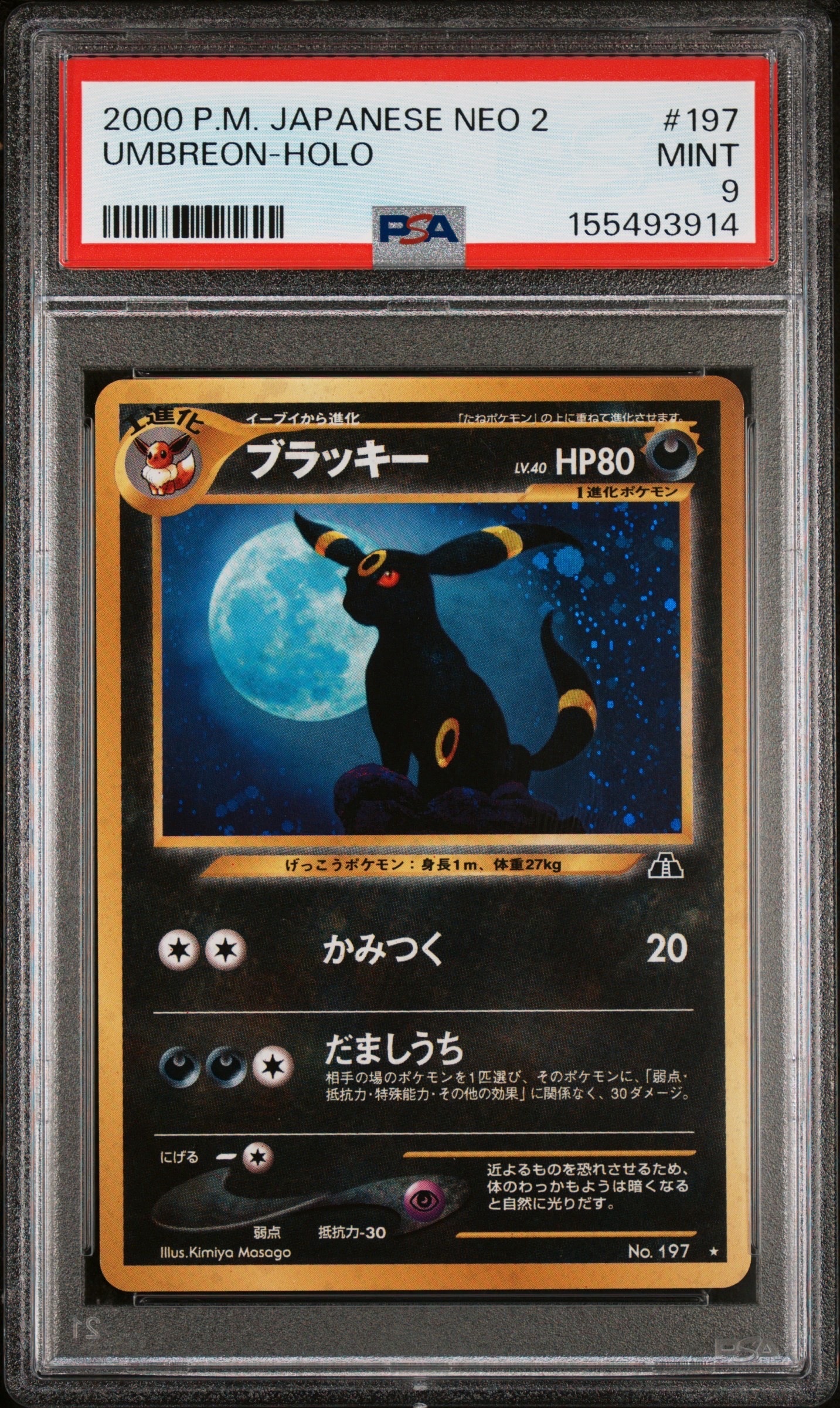 【PSA9】旧裏　ブラッキー　neo2 遺跡をこえて　ポケモンカード ブラッキー ☆ : 旧裏 [neo2 No.197](ポケモンカード☆neo 拡張パック