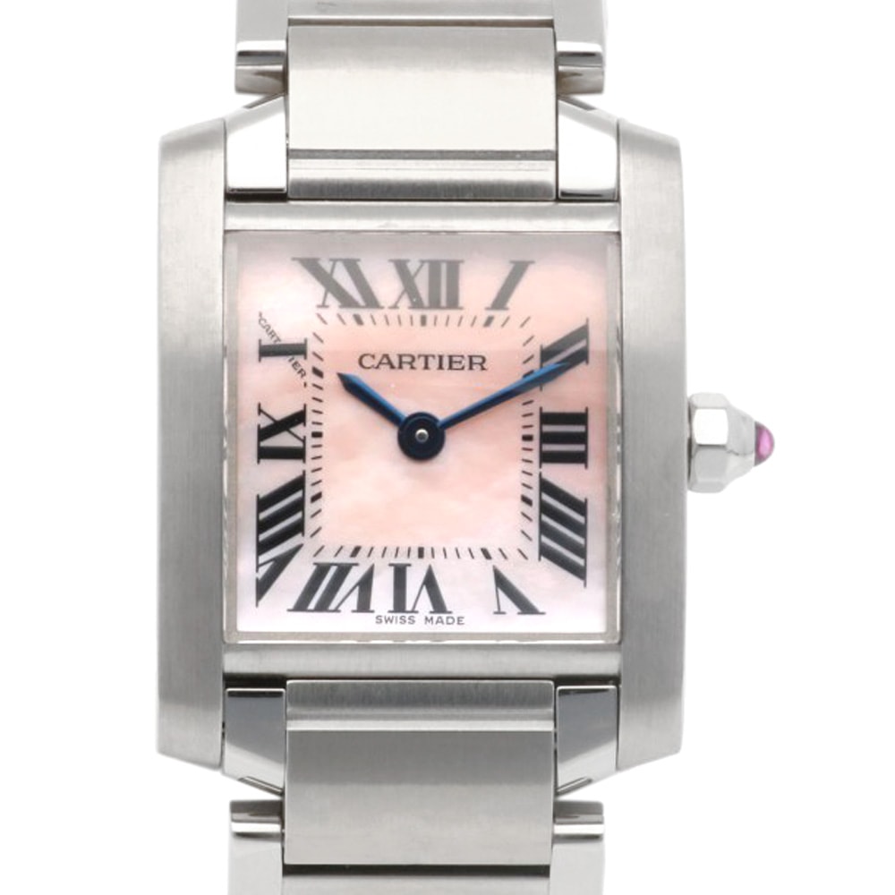 カルティエ タンクフランセーズ SM 腕時計 時計 ステンレススチール 2384 クオーツ レディース 1年保証 CARTIER 中古