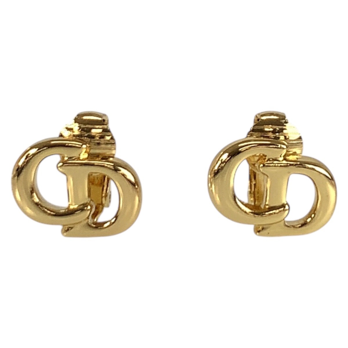 美品 Christian Dior クリスチャンディオール ヴィンテージ CDロゴ ゴールド メッキ イヤリング 602596 【中古】