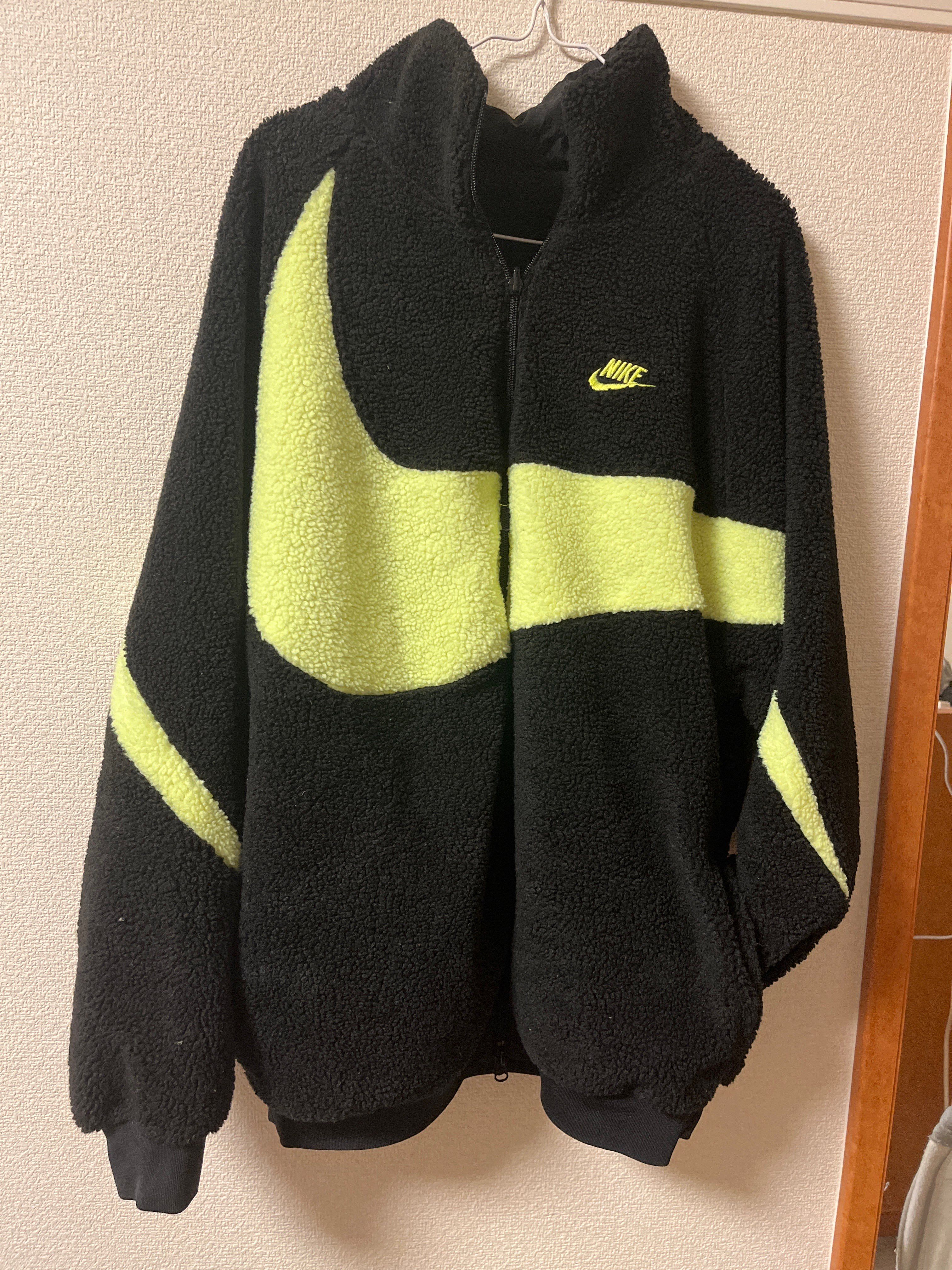 Nike Big Swoosh Reversible Boa Jacket"Black Neon"