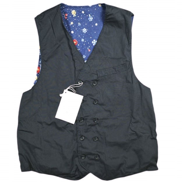 新品 Engineered Garments エンジニアードガーメンツ アメリカ製 Reversible vest - High Count Twill リバーシブルベスト ハイカウントツイル M Dk.Navy ジレ 花柄 フローラル トップス g25212