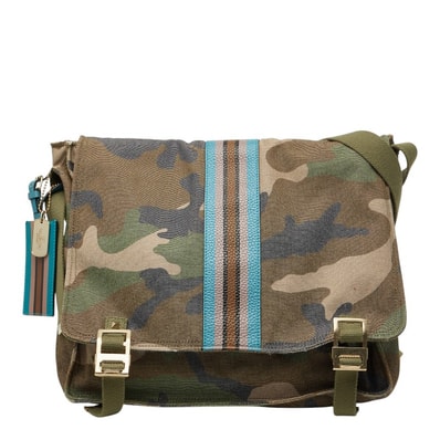 ヴァレンティノ ガラヴァーニ 斜め掛け ショルダーバッグ カーキ カモフラージュ キャンバス レザー レディース VALENTINO 【中古】