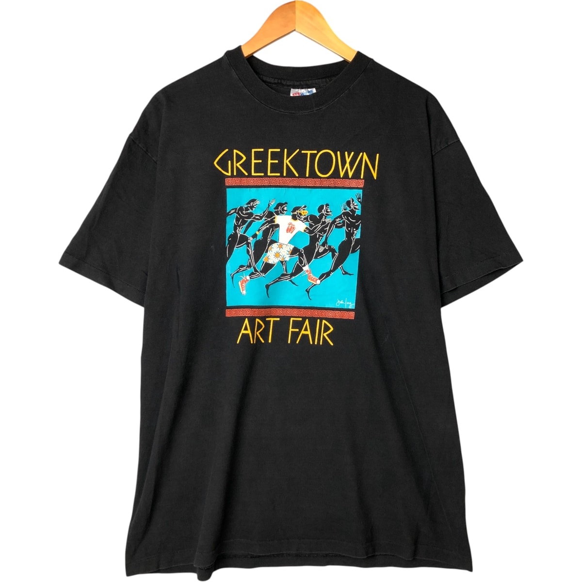 古着 90年代 ヘインズ Hanes BEEFY-T 青タグ アートTシャツ USA製 メンズXL相当 ヴィンテージ/eaa579373