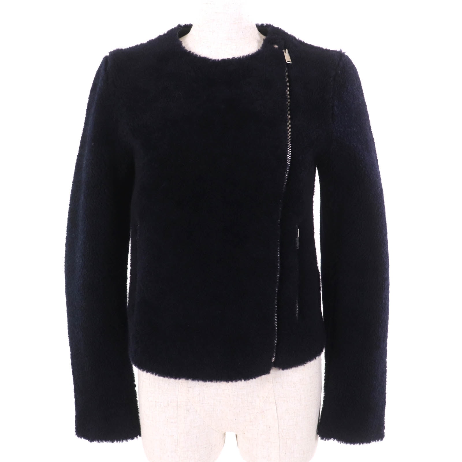 極美品 セリーヌ
 ジャケット ネイビー レディース 34 2 5K10/5525
