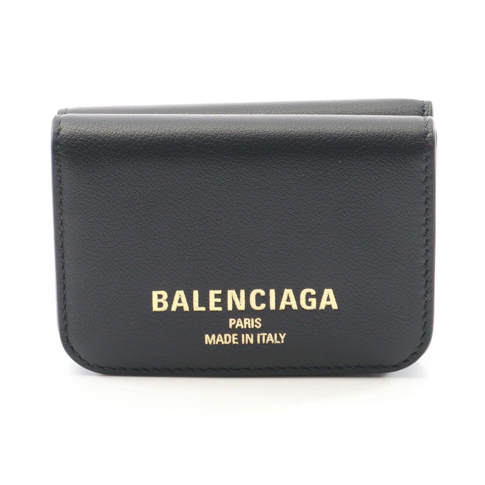 バレンシアガ BALENCIAGA 三つ折り財布 財布 レザー メンズ レディース ブラック系 8109042ABGH1000 【新品】