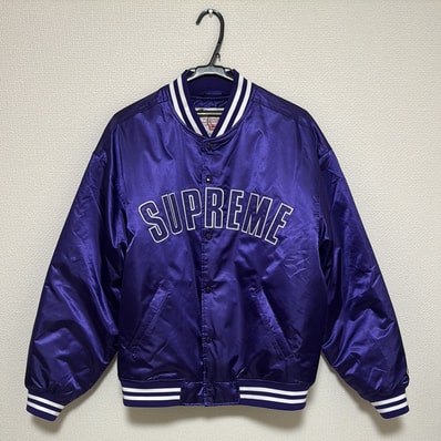 Supreme x Champion Satin Varsity Jacket "Purple"