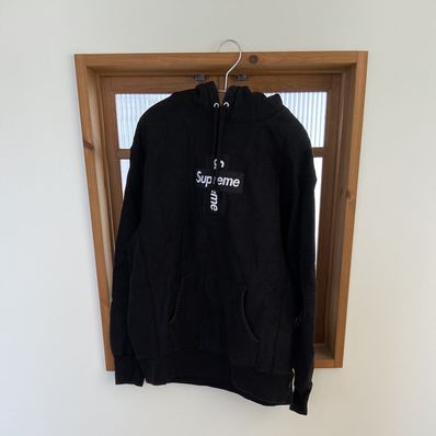 Supreme Cross Box Logo Hooded Sweatshirt "Black"