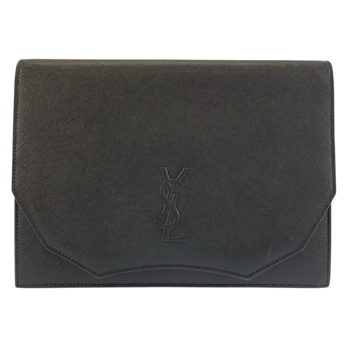 美品 YVES SAINT LAURENT イヴ サンローラン ヴィンテージ YSL ブラック 黒 レザー クラッチバッグ セカンドバッグ 604038 【中古】