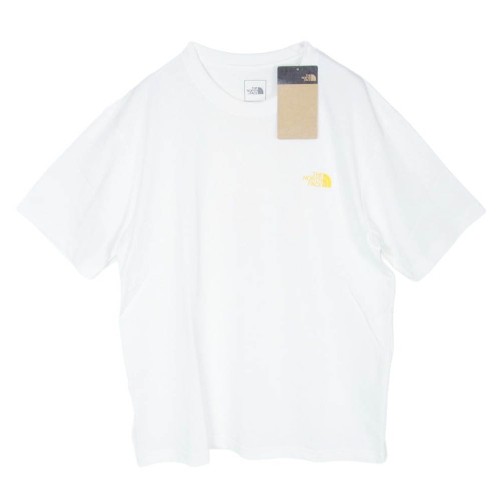 THE NORTH FACE ノースフェイス NT32349 Bandana Square Logo Tee バンダナ スクエア ロゴ 半袖 Tシャツ カットソー ホワイト系 L【新古品】【未使用】【中古】