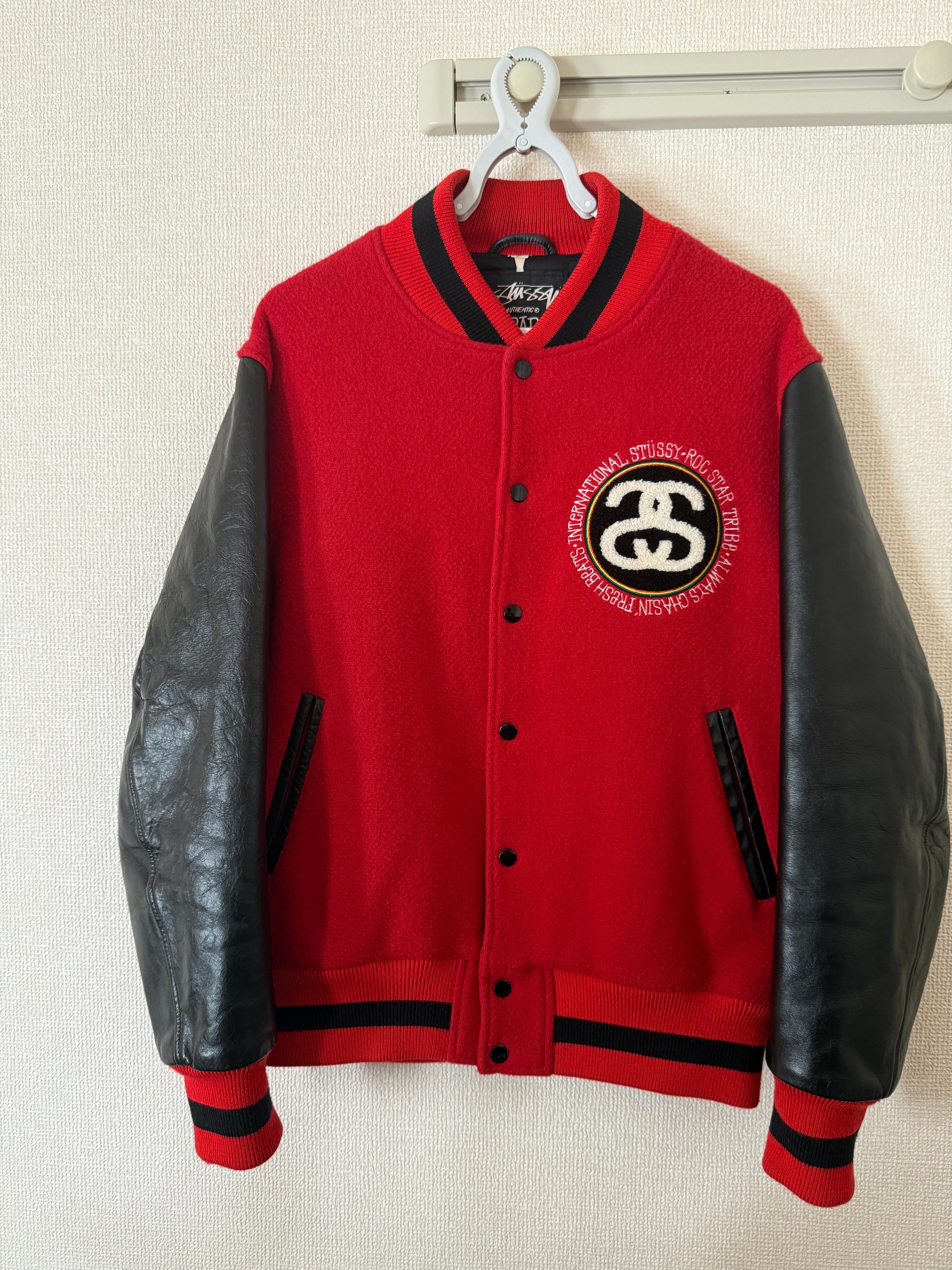 Stussy x ROC STAR "Roc Star Tribe" Varsity Jacket "Red"