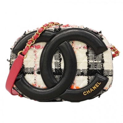 【6dc3194】シャネル ショルダーバッグ マトラッセ チェーンショルダー ツイード マルチカラー ゴールド金具【中古】レディース