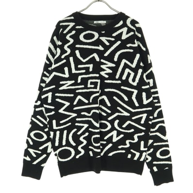 ZARA ザラ 総柄 長袖 セーター L ブラック
