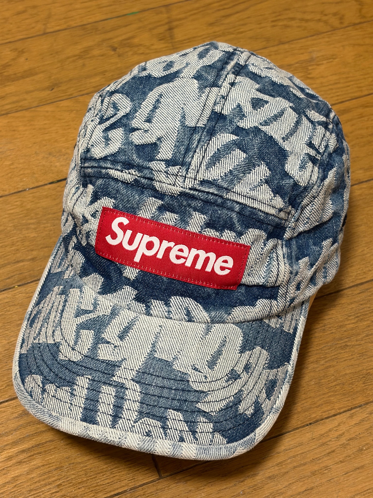 Supreme Fat Tip Jacquard Denim Camp Cap "Blue"