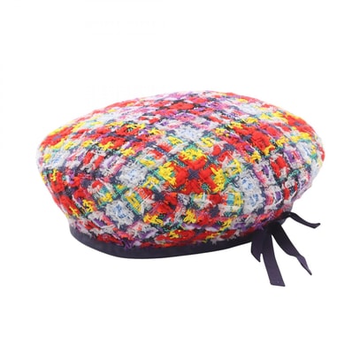 グッチ GUCCI 帽子 ウール ポリエステル レディース レッド系 / マルチカラー 【中古】