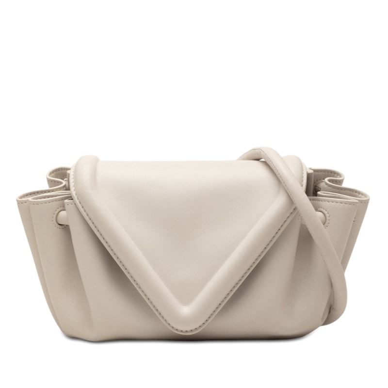 ボッテガヴェネタ ビーク スモール ショルダーバッグ ホワイト レザー レディース BOTTEGAVENETA 【中古】