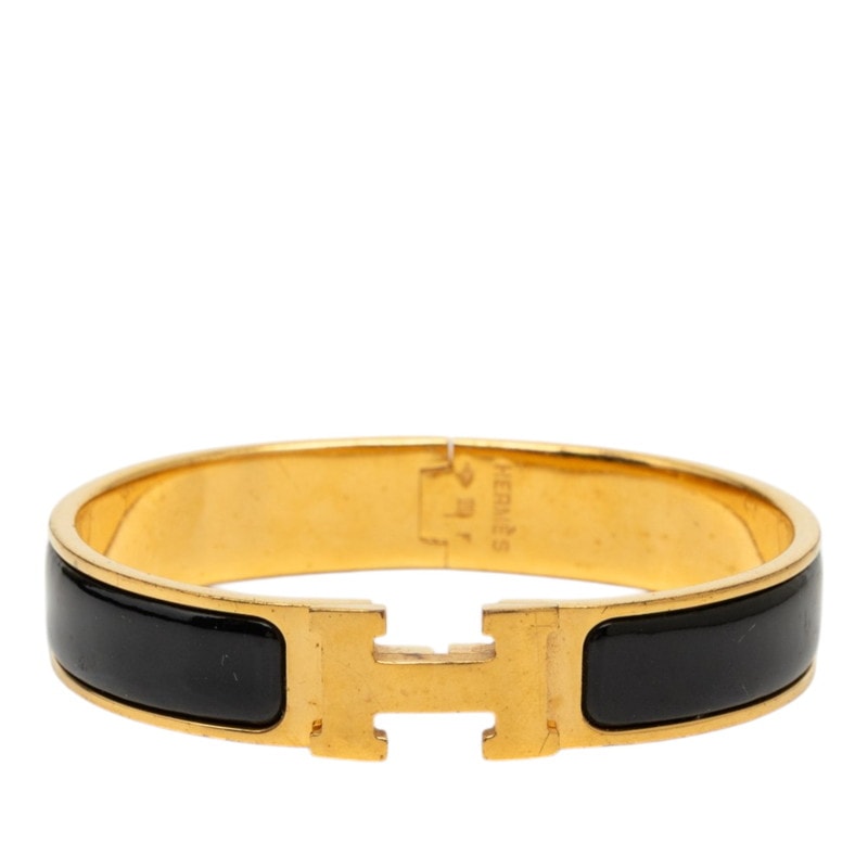 エルメス クリックH PM バングル ゴールド ブラック メッキ レディース HERMES 【中古】